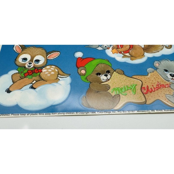 VTG Color-Clings Christmas Winter Holiday Static Cling Window Decorations 1996 - Picture 4 of 16
